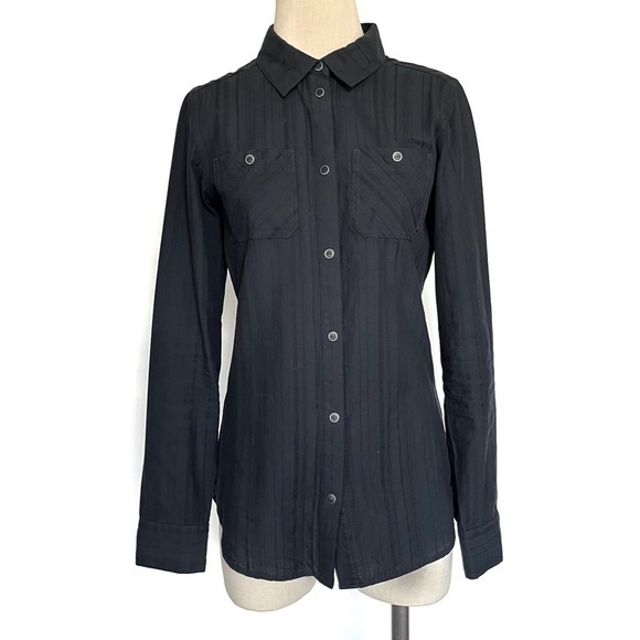 Nike 6.0 Black Snap Up Collared Long Sleeve Top Size Small - Picture 1 of 8